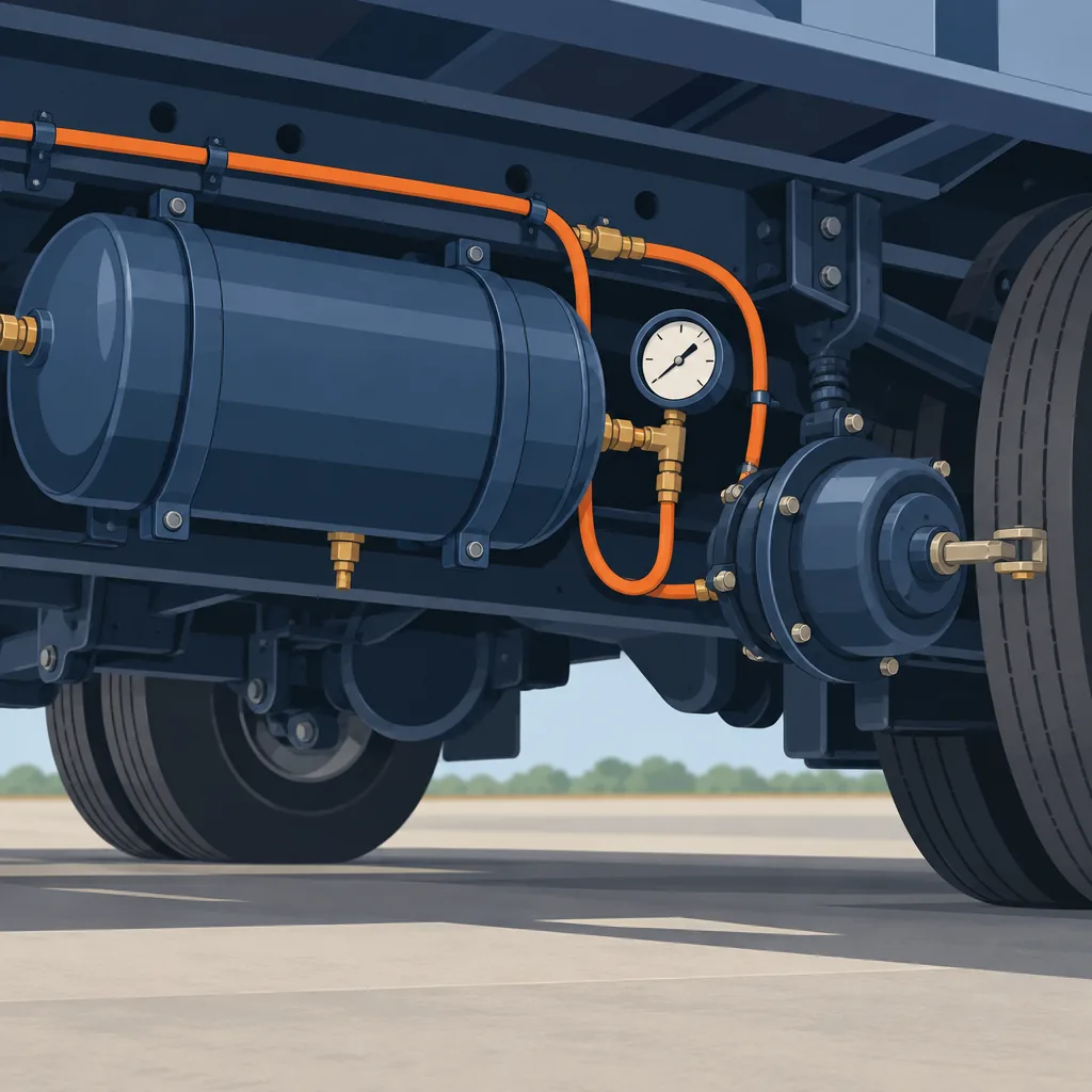 Decorative illustration representing the Air Brakes CDL practice topic