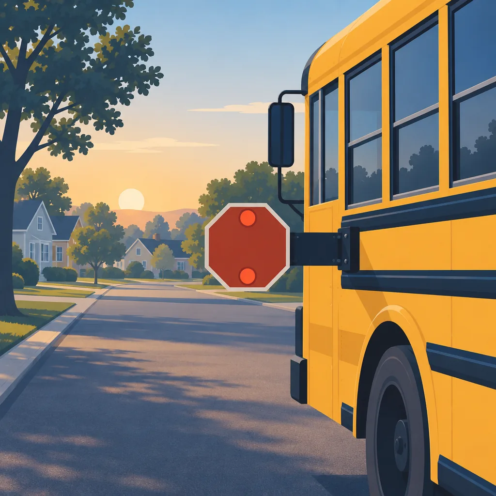 Decorative illustration representing the School Bus CDL practice topic